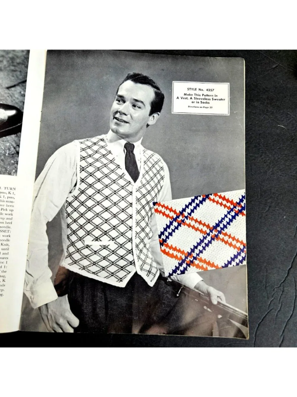 Vintage 1950s Men's Knit Socks Instant Collection Lot Bernat Argyle